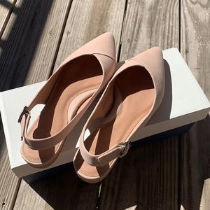 Never worn still in box Caslon sling back flats